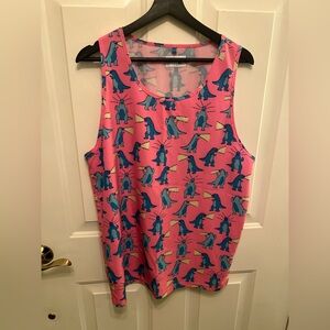 Chubbies men tank top Godzilla print pink size large